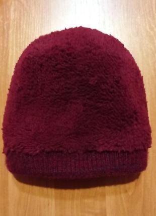 Женская яркая зимняя утепленная флисом шапка с помпоном.5 фото
