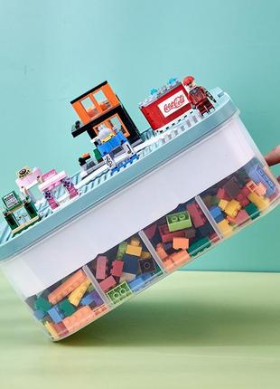 Уцінка!!! ящик-органайзер для зберігання деталей конструктора lego зелений4 фото
