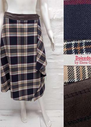 Elena golets стильная юбка в клетку в шотландском стиле из шерсти