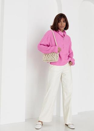 Жіночий светр з блискавкою на комірі артикул: 010132 фото