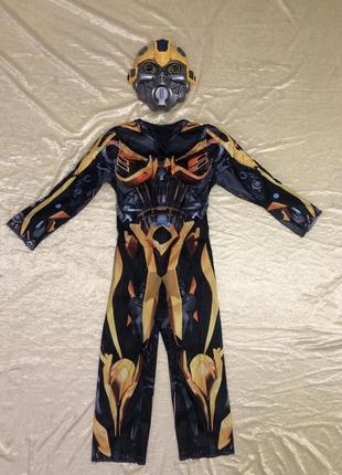 Яркий карнавальный костюм трансформера бамблби на 4-5 лет
