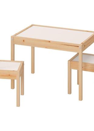 Комплект дитячих меблів столик + 2 стільці ікеа  lätt 501.784.11