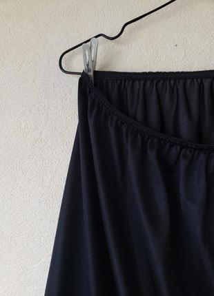 Черная нижняя юбка подьюбник с кружевом3 фото