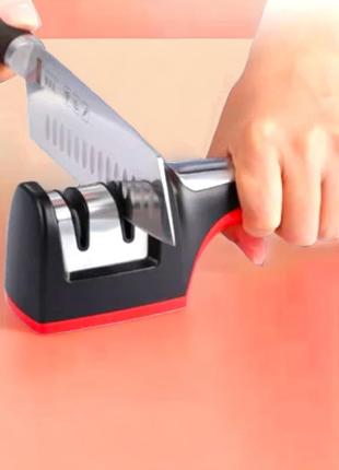 Стругачка для кухонних ножів 3-ступінчаста з ручкою knife sharpener tool