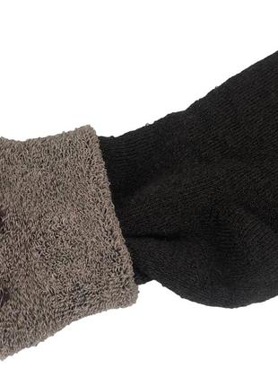 Шкарпетки жіночі махрові високі 23-25 розмір (36-40 взуття) орнамент зимові коричневий10 фото