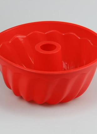 Силиконовая форма для кекса круглая с отверстием посередине диаметр 236 фото