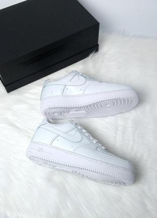 🔥потрясающие кожаные кроссовки nike air force в белом цвете😍4 фото