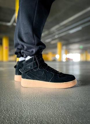 Високі зимові кросівки ❄️nike air force 1 high(хутро), чорні