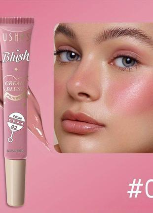 Кремові рум'яна для обличчя ushas cream blush №02, 12 мл