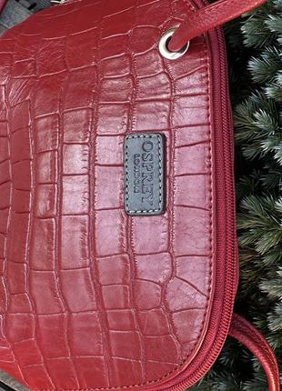 Osprey london оригинальная стильная сумка кроссбоди натуральная кожа бордо7 фото