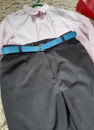 Базовые тёмно серые элластичные брюки на резинке,  р. 46-485 фото