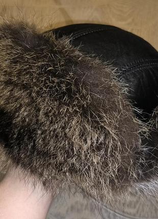 Шапка кожа на меху