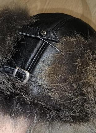 Шапка кожа на меху