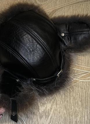 Шапка кожа на меху