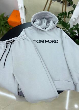 Крутой брендовый теплый женский спортивный костюм в стиле tom ford