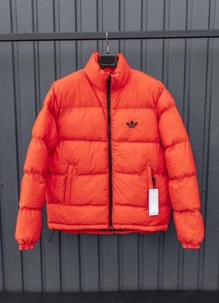 Оранжевая куртка adidas качественная классная теплая зима осень весна топ