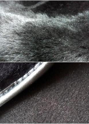 Кожаная зимняя шапка с ушками натуральная овчина замша мужская р.586 фото