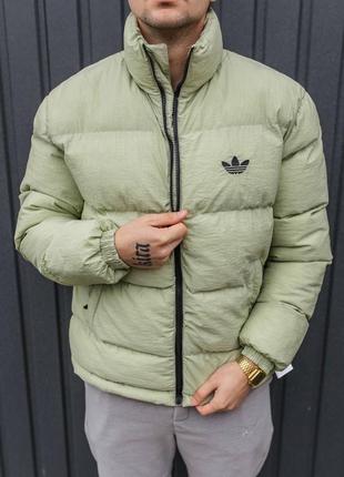 Красивая куртка зеленая теплая зима осень топ adidas стильная