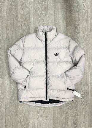 Фирменная куртка adidas стильная серая белая зимняя осенняя зимняя весенняя