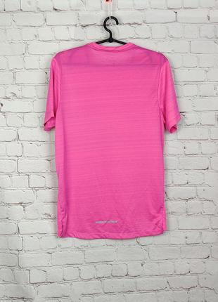 Футболка спортивна чоловіча рожева бігова тренувальна nike running miler dri-fit2 фото