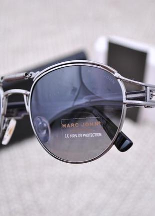 Фирменные солнцезащитные круглые очки marc john polarized mj0743 стимпанк с пружиной