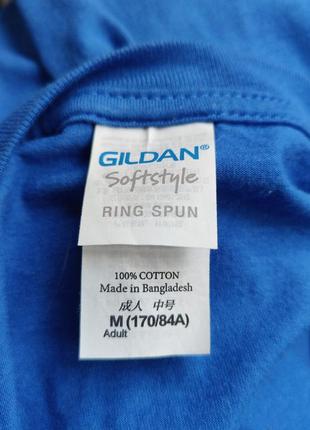 Gildan футболка синяя с принтом м размер5 фото