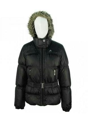 Теплая женская куртка пуховик adidas light down long jacket4 фото