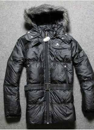 Теплая женская куртка пуховик adidas light down long jacket5 фото