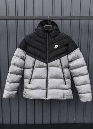 Куртка мужская стильная теплая nike капюшоном