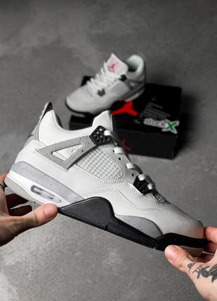 Кроссовки jordan 4 retro white cement