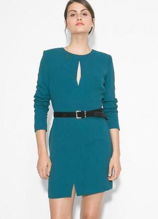 Шифонова сукня mango # плаття смарагдового кольору mango # силуетне плаття