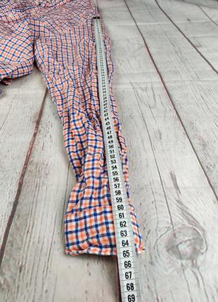 Мужская стильная рубашка в клетку синяя оранжевая ralph lauren polo9 фото