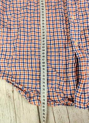 Мужская стильная рубашка в клетку синяя оранжевая ralph lauren polo6 фото