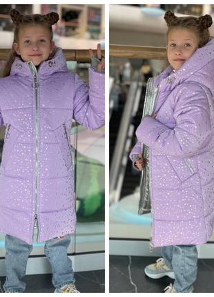 Удлиненная зимняя куртка girl, размеры на рост 116, 134 + видеообзор!1 фото