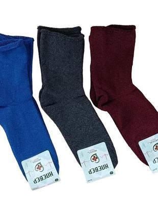Шкарпетки жіночі махрові високі медичні 23-25 розмір (36-40 взуття) однотонні, темно-сірий3 фото
