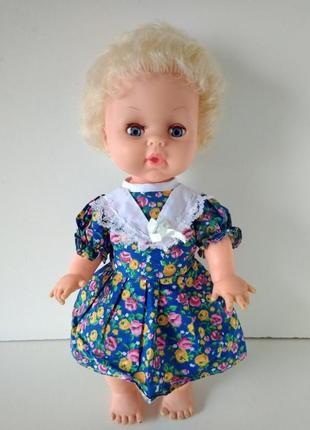 35 см кукла блондинка пластмассовая резиновая в платье лялька англия