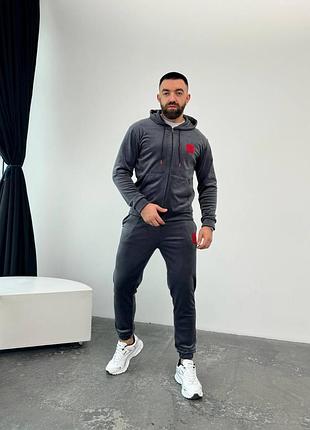 Чоловічій велюровий костюм на хутрі
