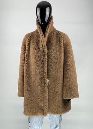 Эксклюзивная шуба тедди из верблюжьей шерсти и шелка max mar teddy bear icon camel hair and silk blend coat