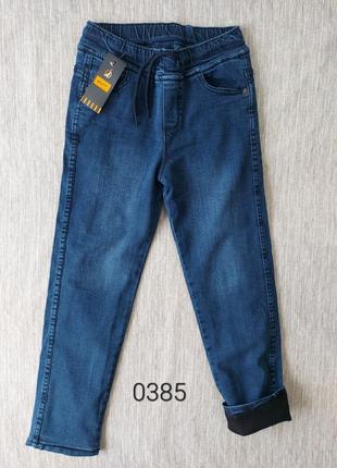 Утепленные на флисе джинсы для мальчиков 9-12 лет1 фото