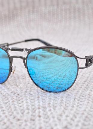 Фирменные круглые очки солнцезащитные marc john polarized mj0743 стэмпанк с пружиной