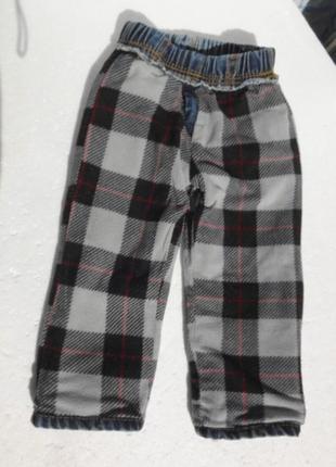Тёплые джинсы на флисовой подкладке. 86-92 размер.3 фото
