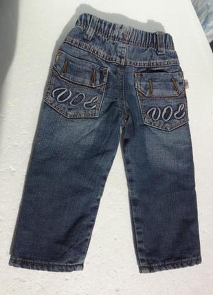 Тёплые джинсы на флисовой подкладке. 86-92 размер.7 фото