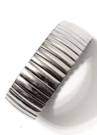 Блестящий браслет резинка, унисекс, для наручных часов, металлический браслет серебряного цвета