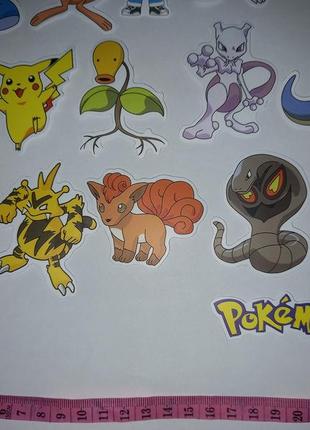 Набір стікерів покемон наліпки стикер наклейки pokemon пікачу пикачу2 фото