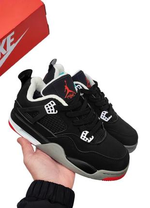 Зимние женские кроссовки найк nike air jordan 4 retro psg paris saint germain