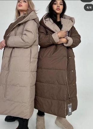 Двустороннее зимнее женское пальто
