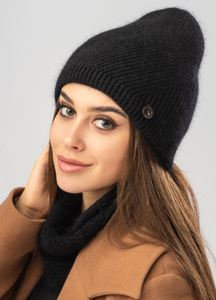 Очень теплая женская шапка с шерстью ангоры на флисе 5 цветов 601ар