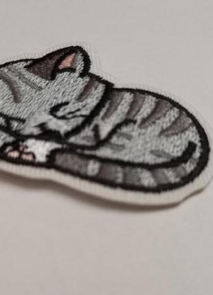Нашивка патч шеврон різні patch із рисунками серый кот котик5 фото
