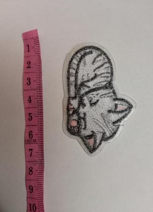 Нашивка патч шеврон різні patch із рисунками серый кот котик3 фото