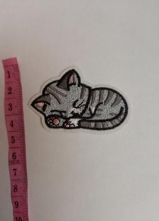 Нашивка патч шеврон різні patch із рисунками серый кот котик